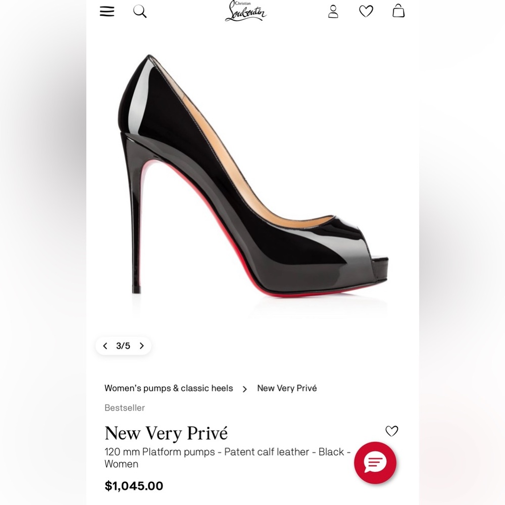Christian Louboutin Black Patent Leather Heels, New Very Privé, 39.5 - Picture 14 of 17